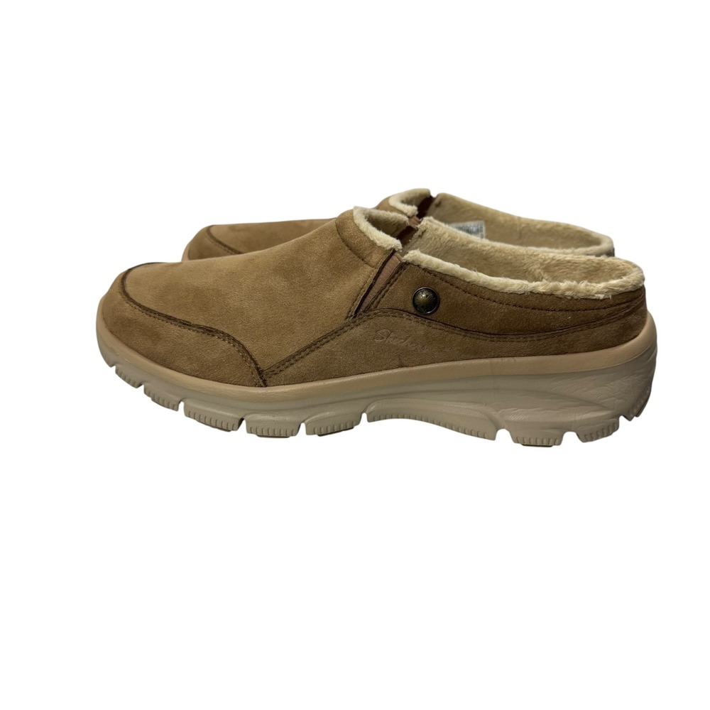 Skechers Relaxed Fit Faux Fur Lined Mules Tan SN 49532 Women 9.5